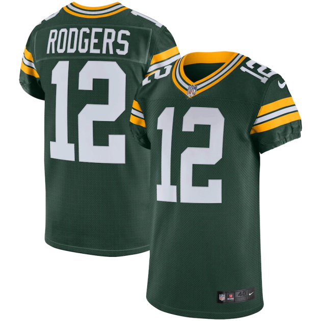 mens nike aaron rodgers green green bay packers vapor elite jersey